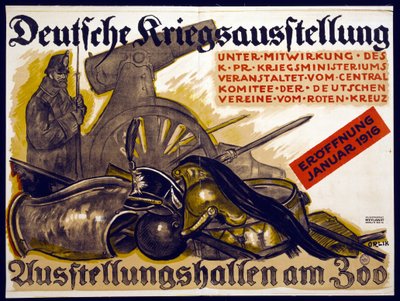 Poster ter promotie van een Duitse oorlogstentoonstelling, 1915 door Emil Orlik